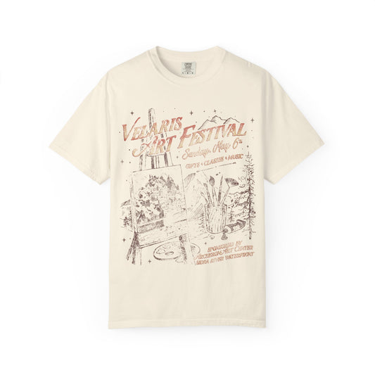 Velaris Art Festival Vintage Style Comfort Color T-Shirt, Unisex Graphic Tee, Creative Gift, Artist Apparel, ACOTAR inspired T-shirt