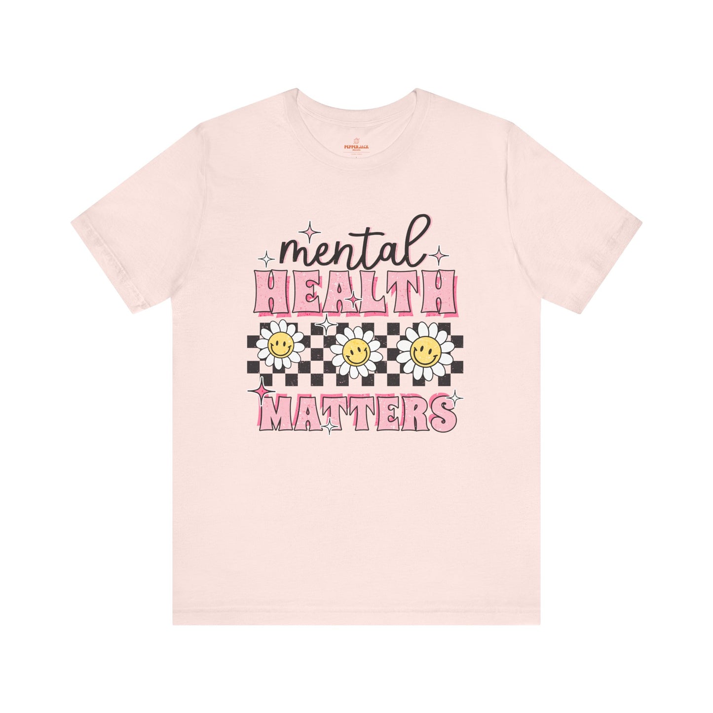 Mental Health Matters TShirt, Positive Vibes, Gift for Mental Health Awareness, Cute Checkered Tee | Bella Canvas TShirt | Soft Style Tee