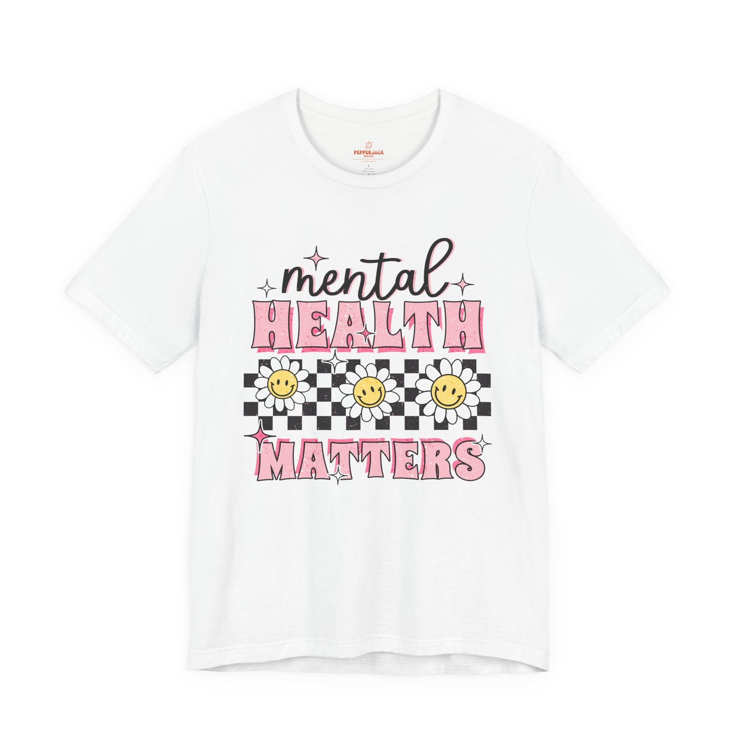 Mental Health Matters TShirt, Positive Vibes, Gift for Mental Health Awareness, Cute Checkered Tee | Bella Canvas TShirt | Soft Style Tee