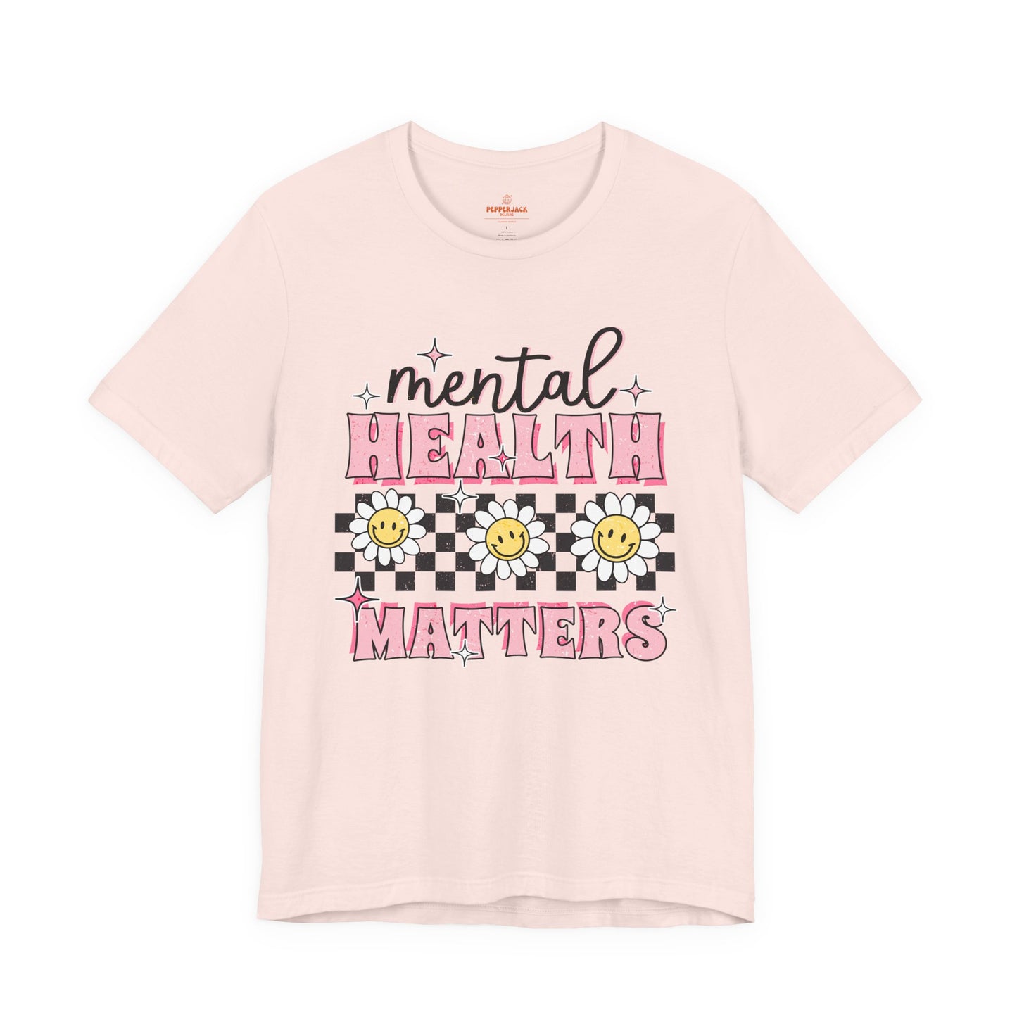 Mental Health Matters TShirt, Positive Vibes, Gift for Mental Health Awareness, Cute Checkered Tee | Bella Canvas TShirt | Soft Style Tee