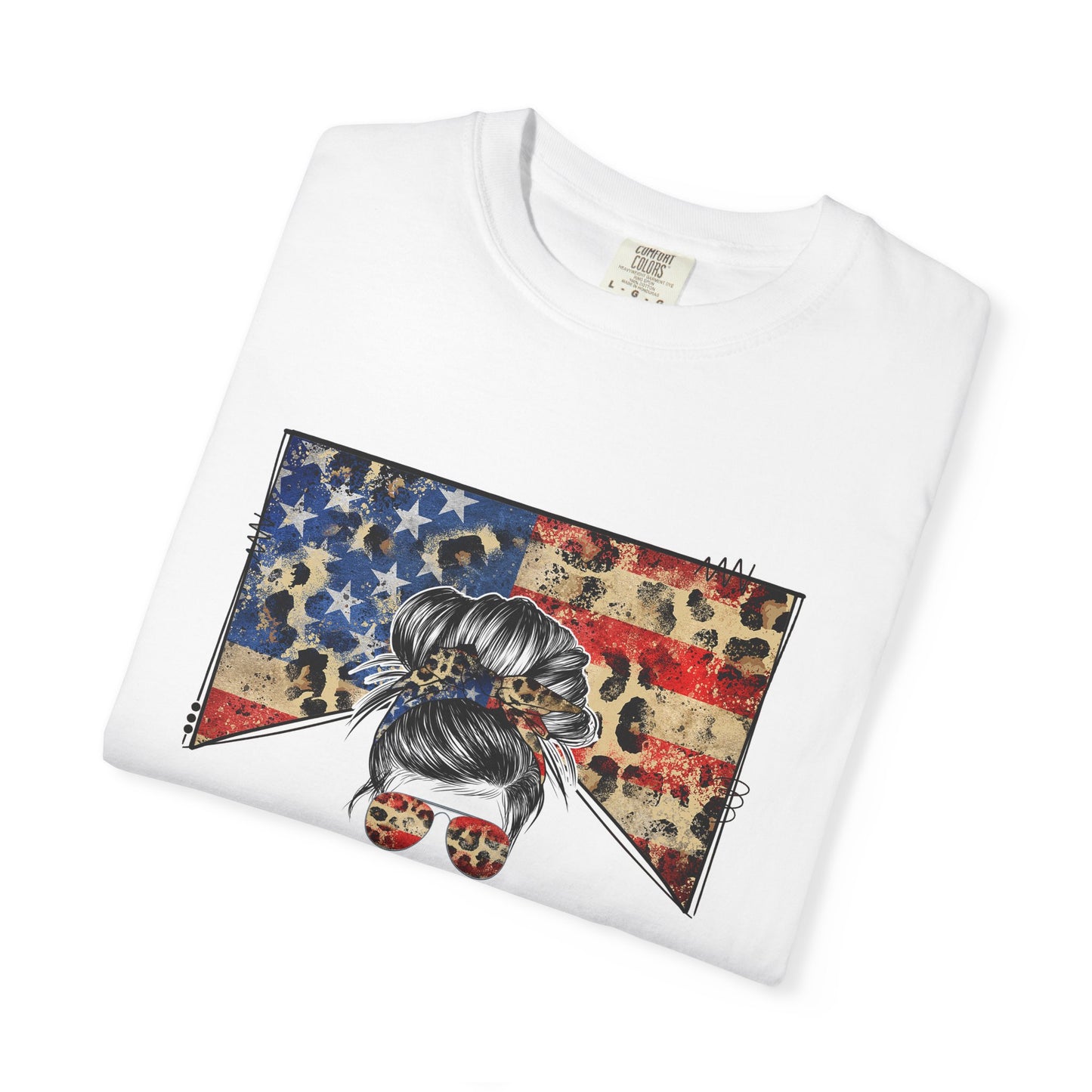 American Woman T-Shirt - Garment-Dyed, Patriotic Tee, Perfect for Independence Day, Gifts for Her, Casual Style