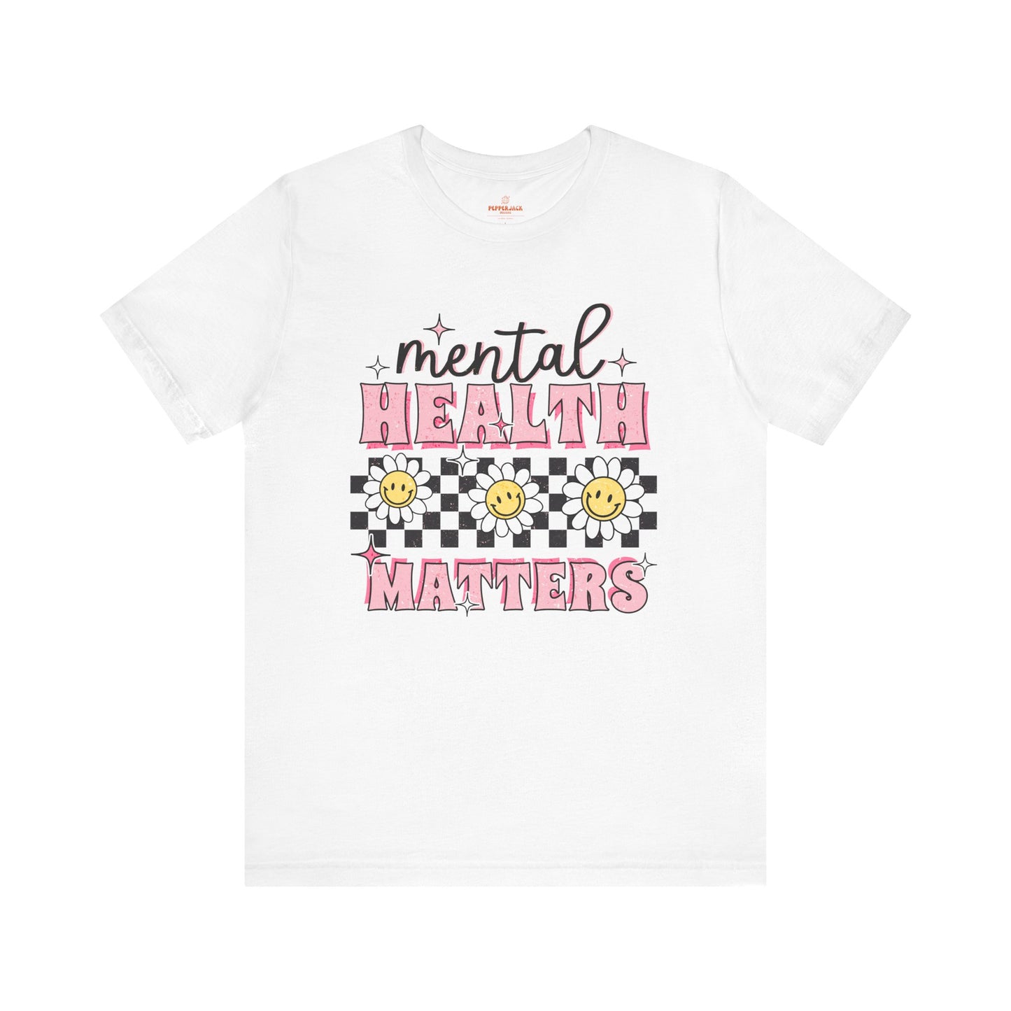 Mental Health Matters TShirt, Positive Vibes, Gift for Mental Health Awareness, Cute Checkered Tee | Bella Canvas TShirt | Soft Style Tee