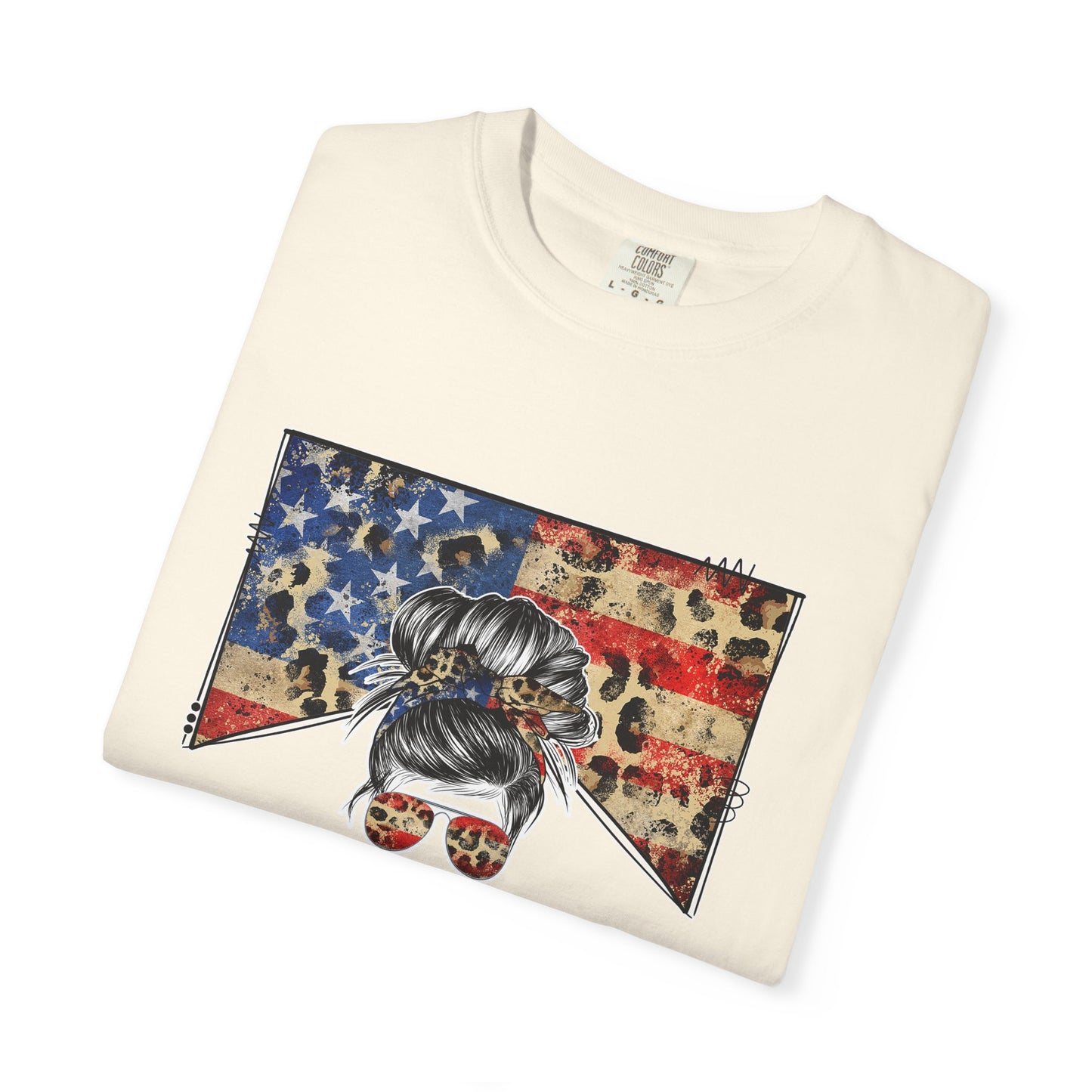 American Woman T-Shirt - Garment-Dyed, Patriotic Tee, Perfect for Independence Day, Gifts for Her, Casual Style