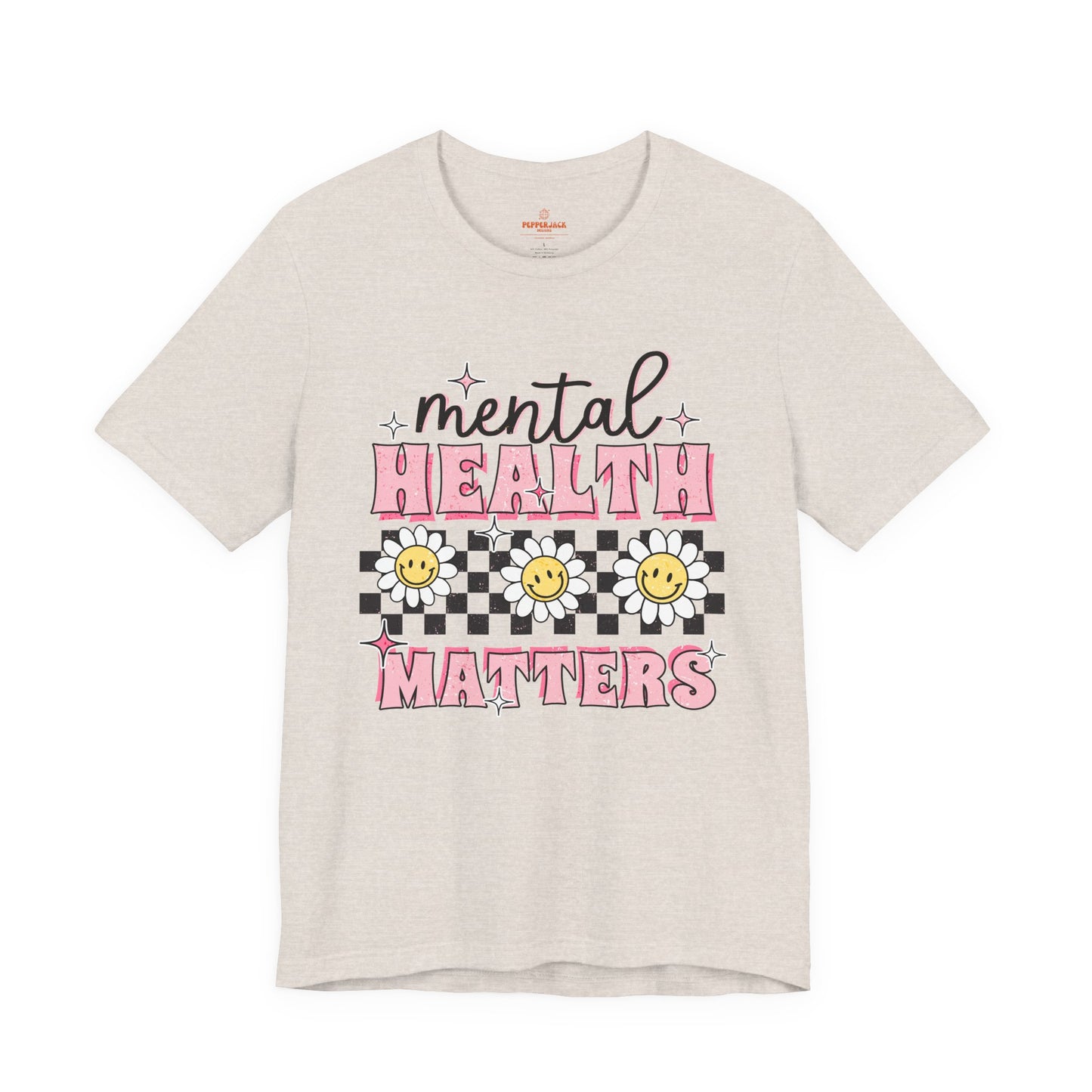 Mental Health Matters TShirt, Positive Vibes, Gift for Mental Health Awareness, Cute Checkered Tee | Bella Canvas TShirt | Soft Style Tee