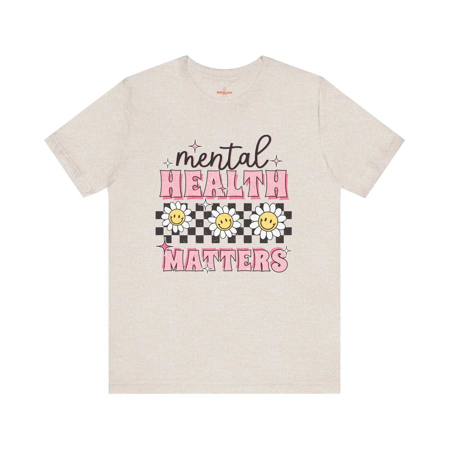 Mental Health Matters TShirt, Positive Vibes, Gift for Mental Health Awareness, Cute Checkered Tee | Bella Canvas TShirt | Soft Style Tee