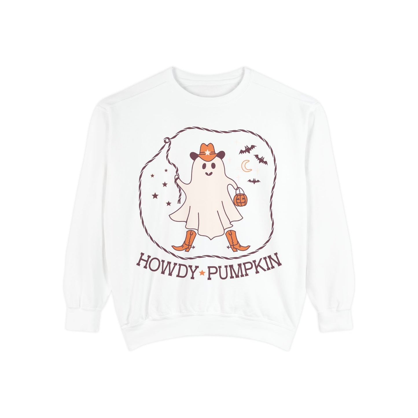 Howdy Pumpkin Unisex Sweatshirt - Cozy Halloween Apparel, Ghost Halloween Sweater, Fall Fashion, Spooky Season Gift | Halloween Crewneck