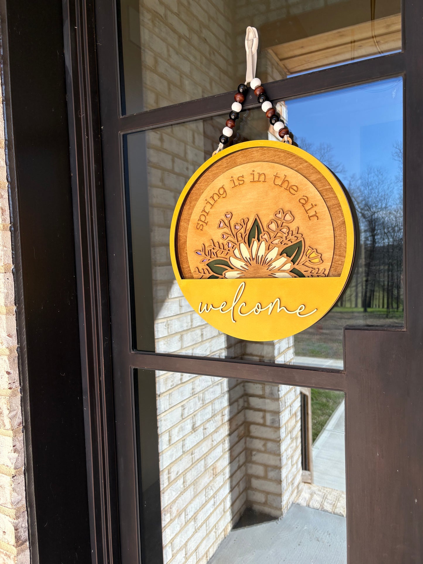 Spring Is In The Air Welcome Door Hanger Sign