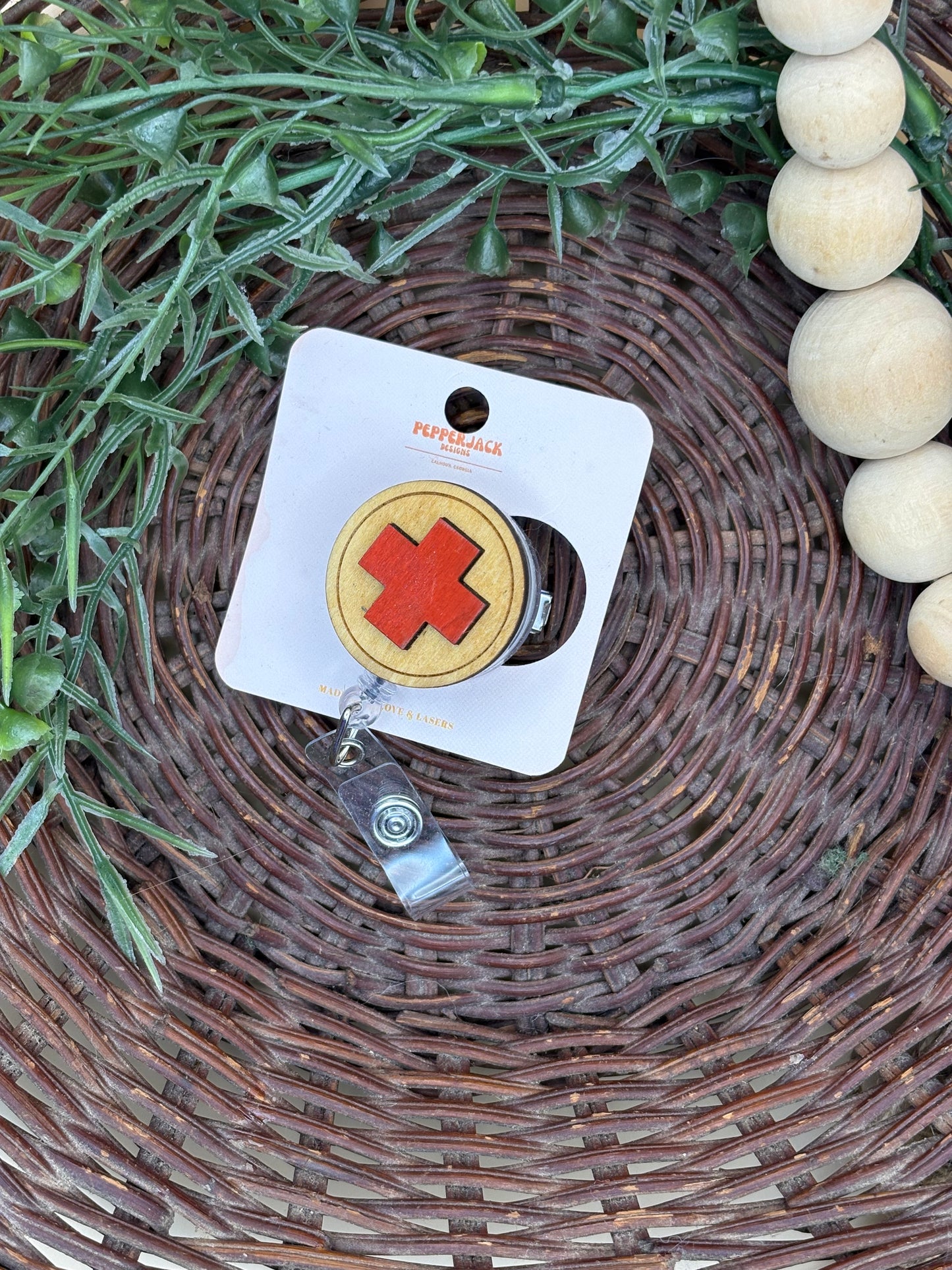 Medical Cross Badge Reel