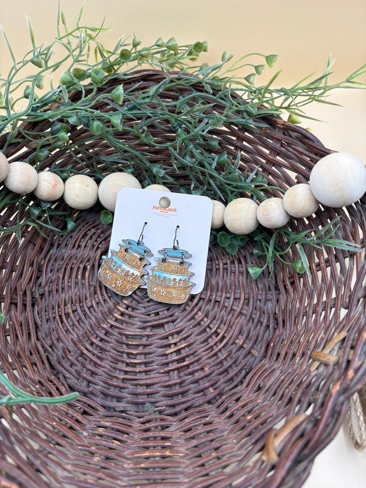 Vintage Floral Pyrex Style Earrings