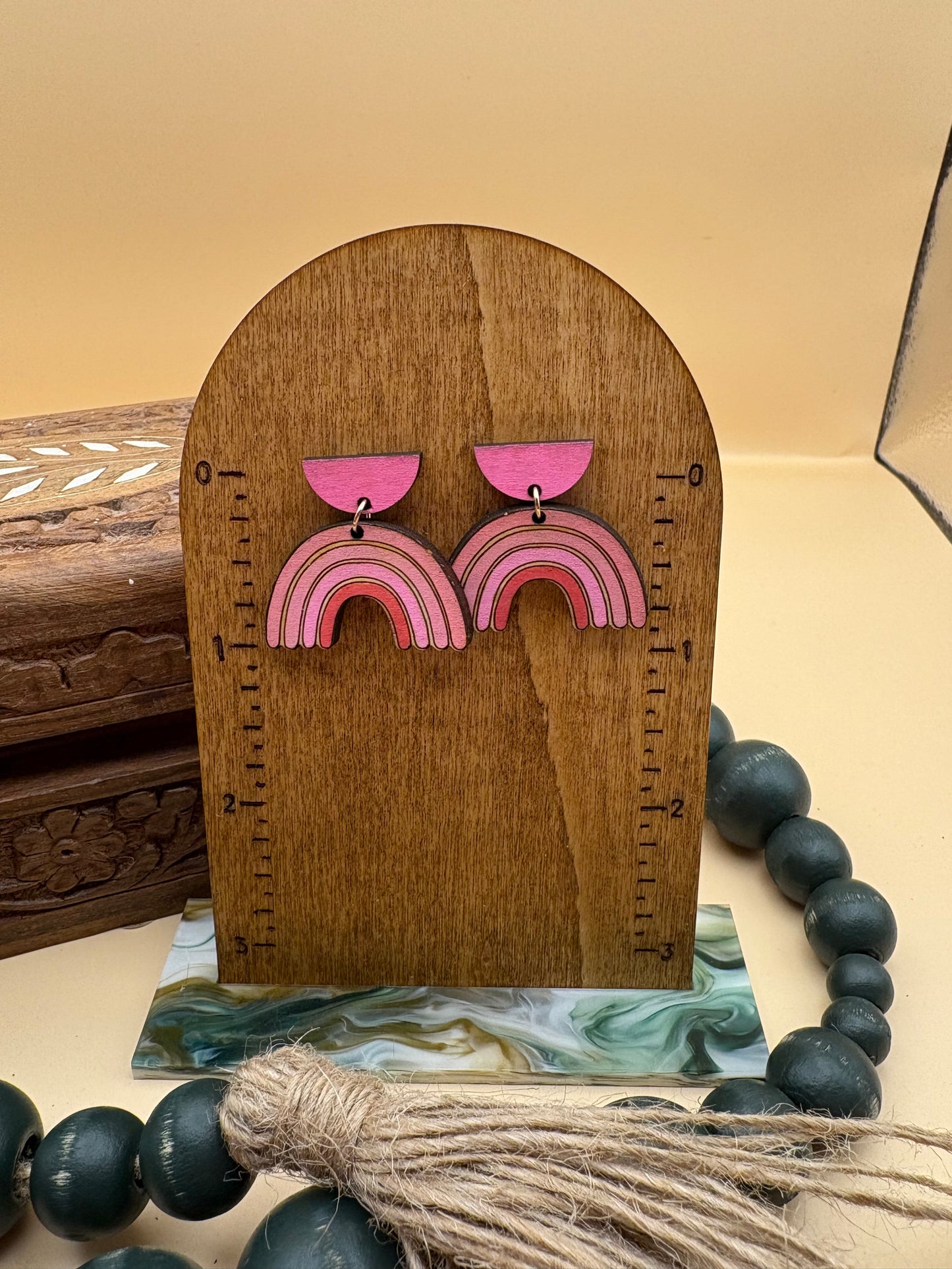 Pink Rainbow Arch Earrings