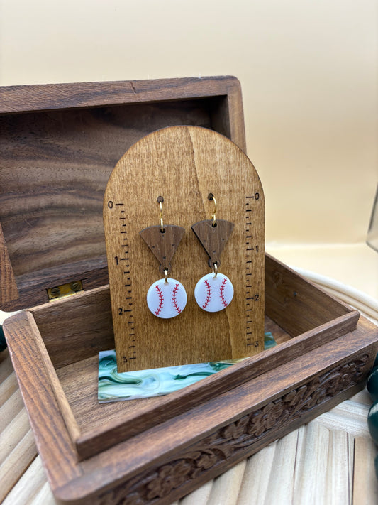 Baseball Dangle Earrings
