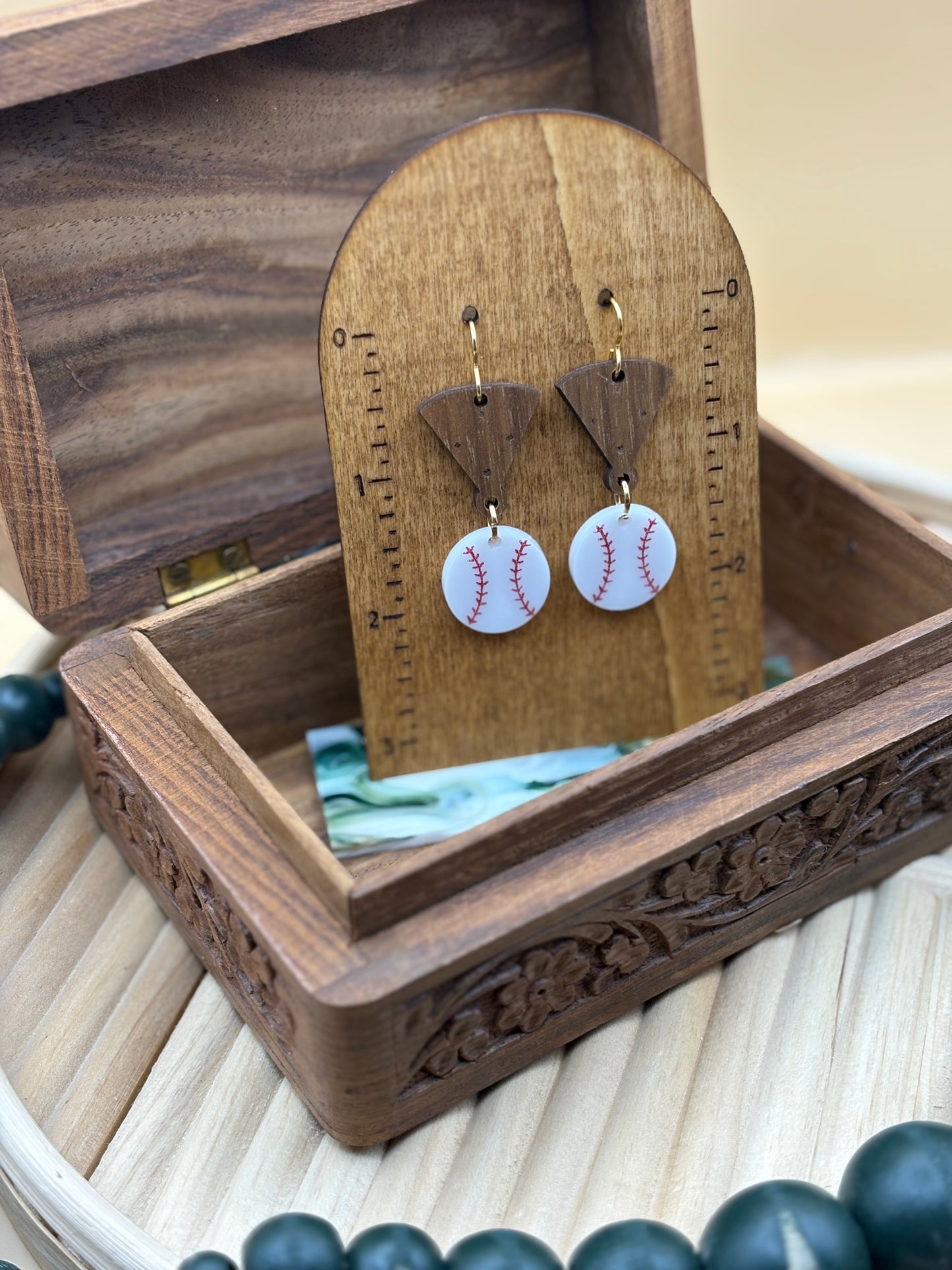 Baseball Dangle Earrings