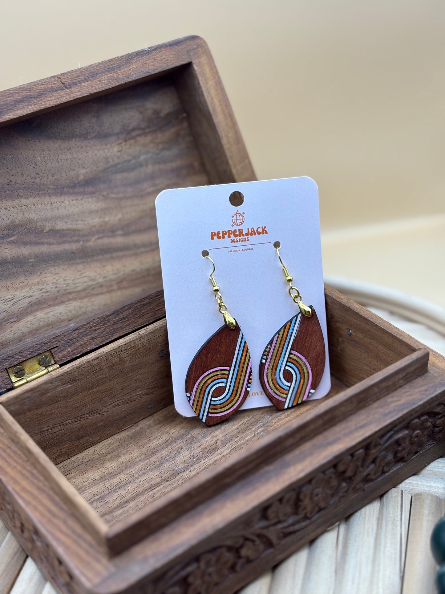 70s Style Rainbow Loop Earrings