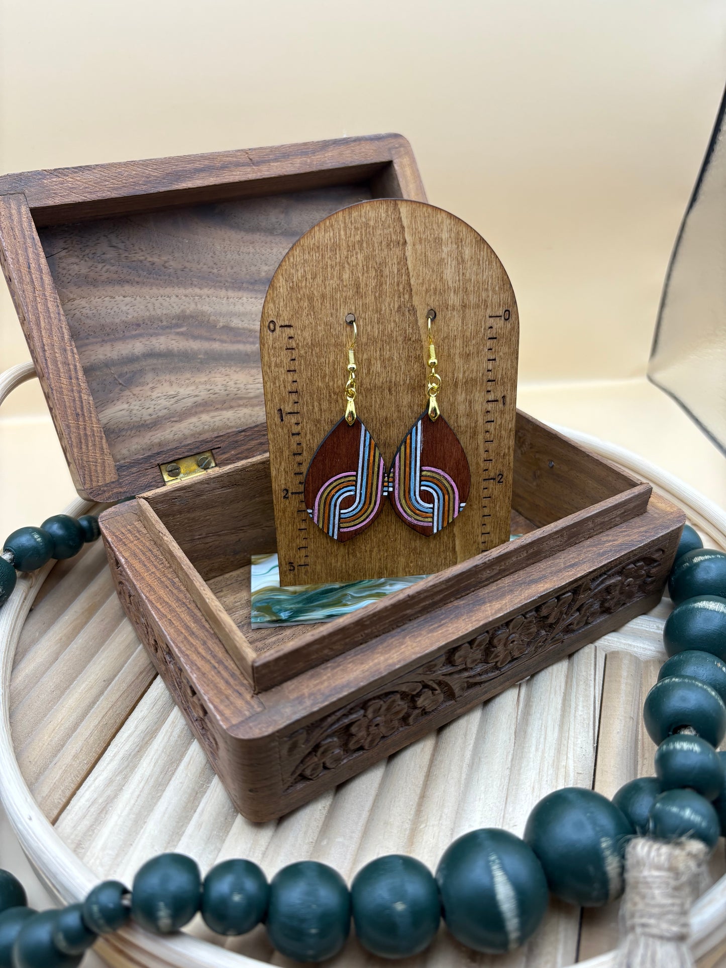 70s Style Rainbow Loop Earrings