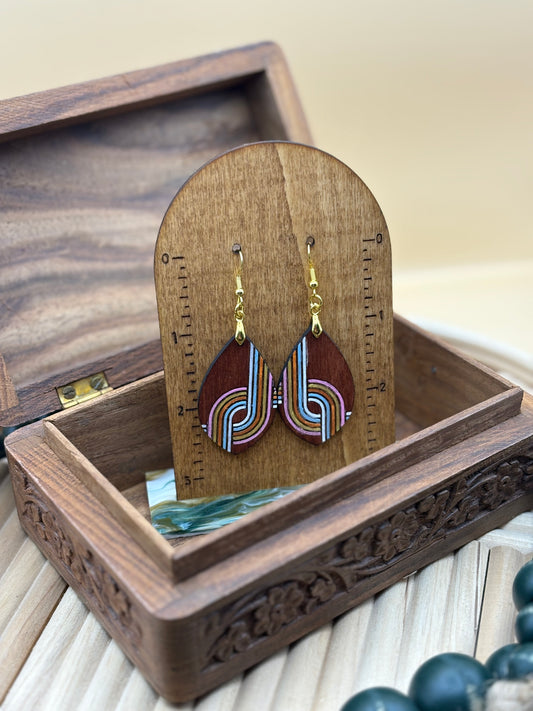 70s Style Rainbow Loop Earrings