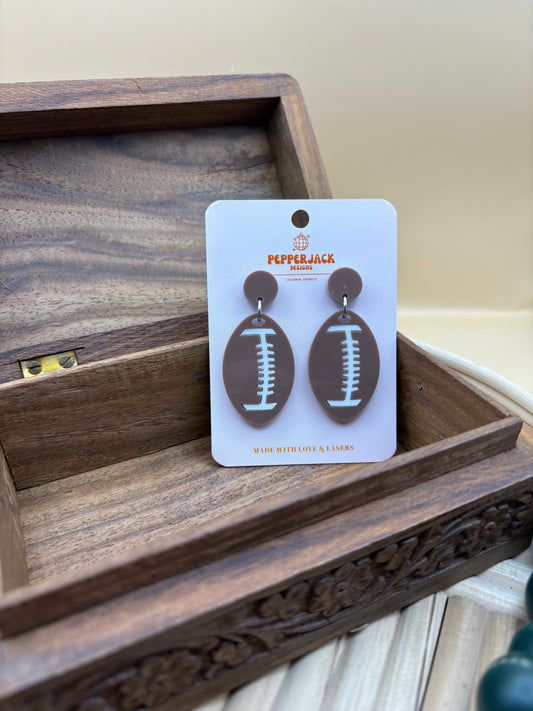 Acrylic Football Dangle Earrings
