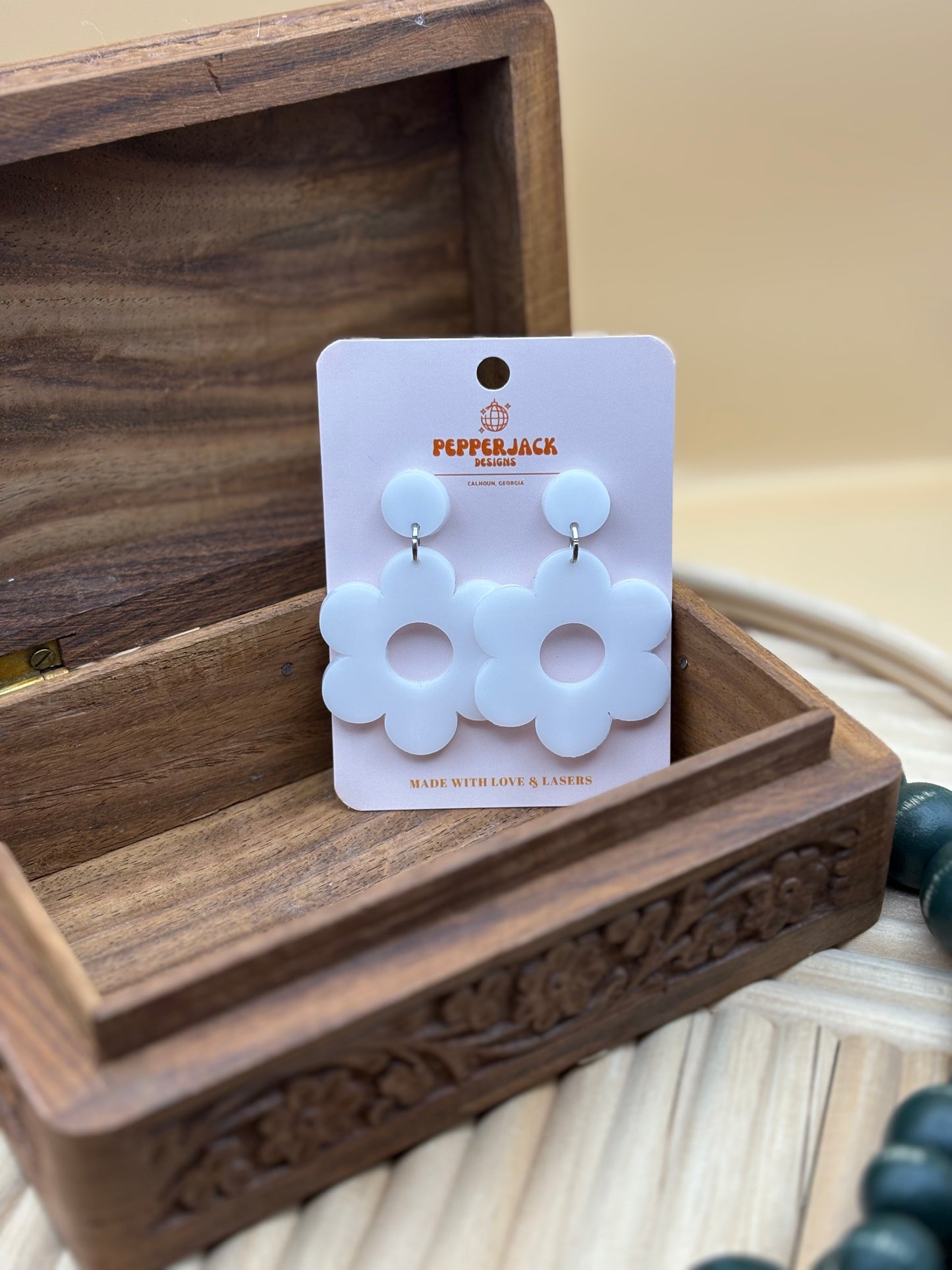 Acrylic Daisy Earrings