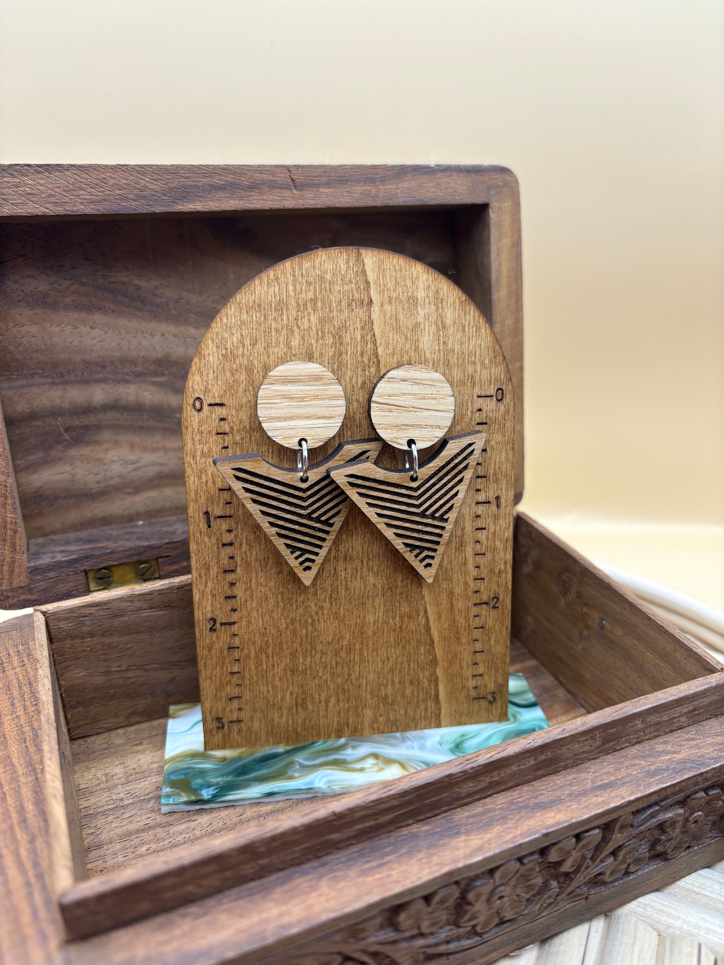 Geometric Upside Down Triangle Earrings