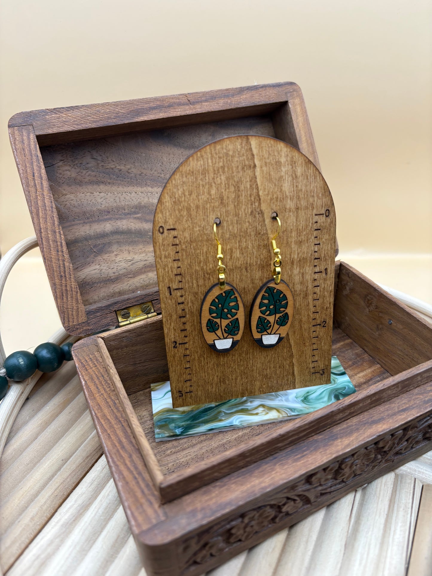 House Plant Earrings - Plant 1 - Monstera