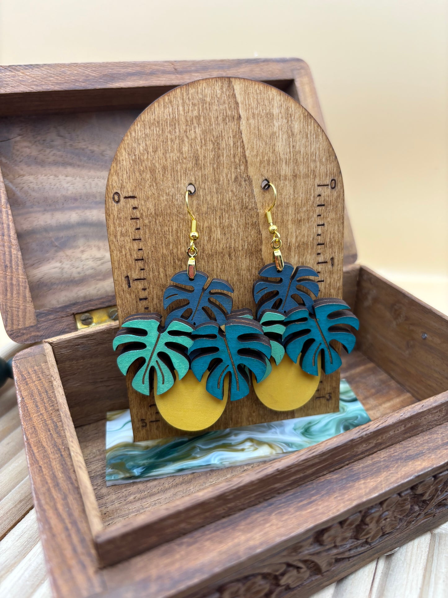 Potted Monstera House Plant Earrings