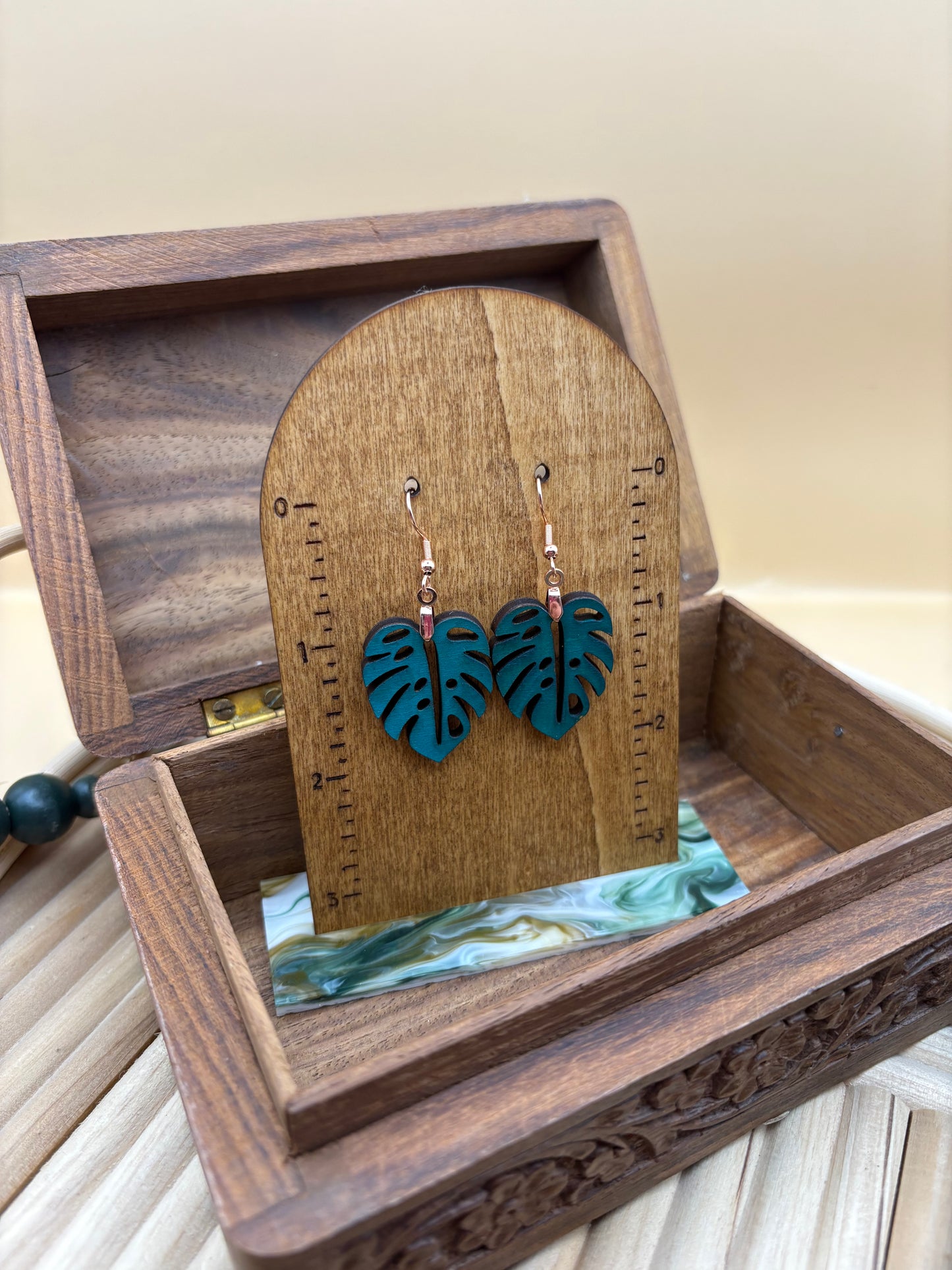 Monstera Leaf Dangle Earrings