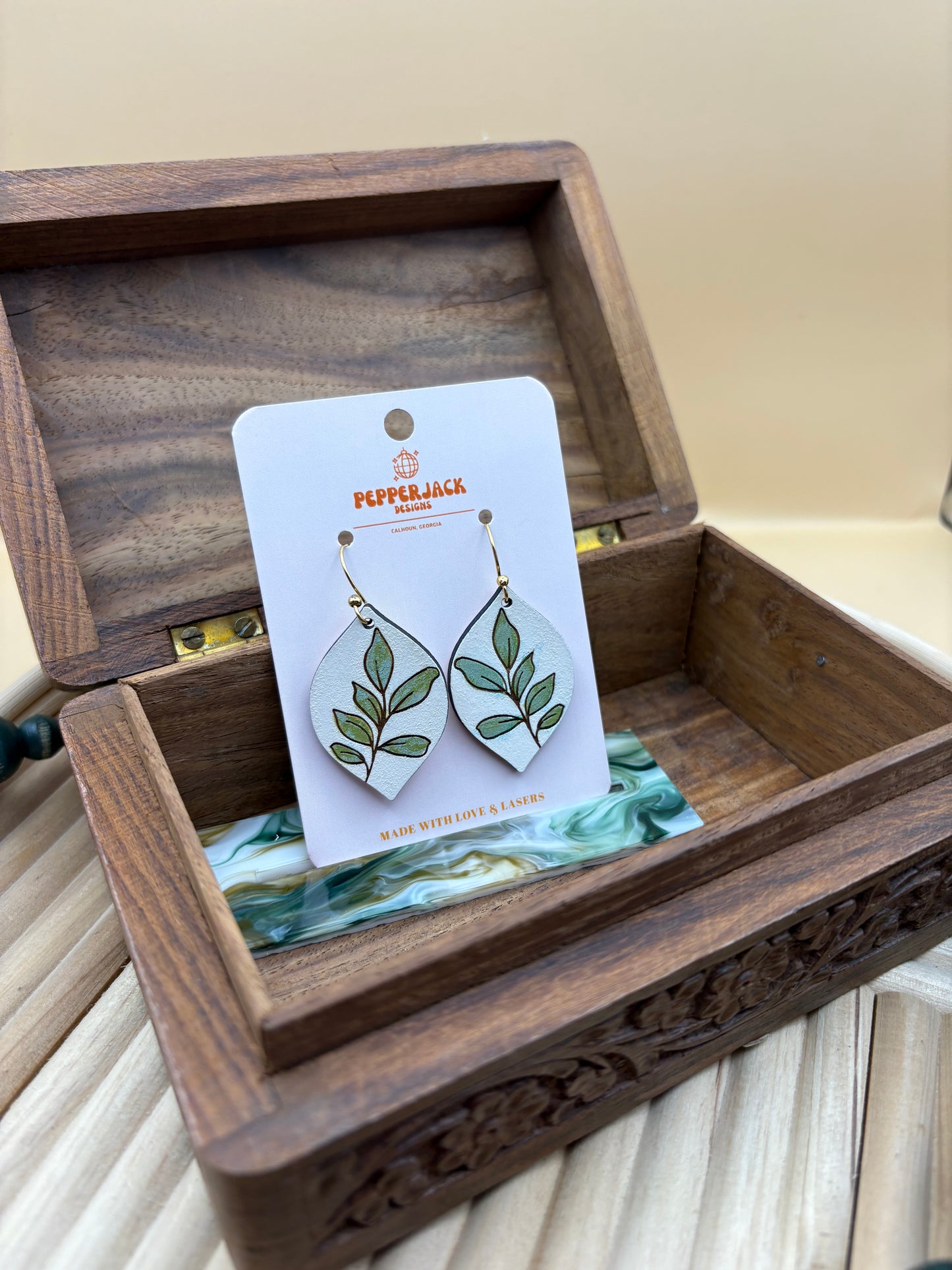 Leaf Stem Earrings
