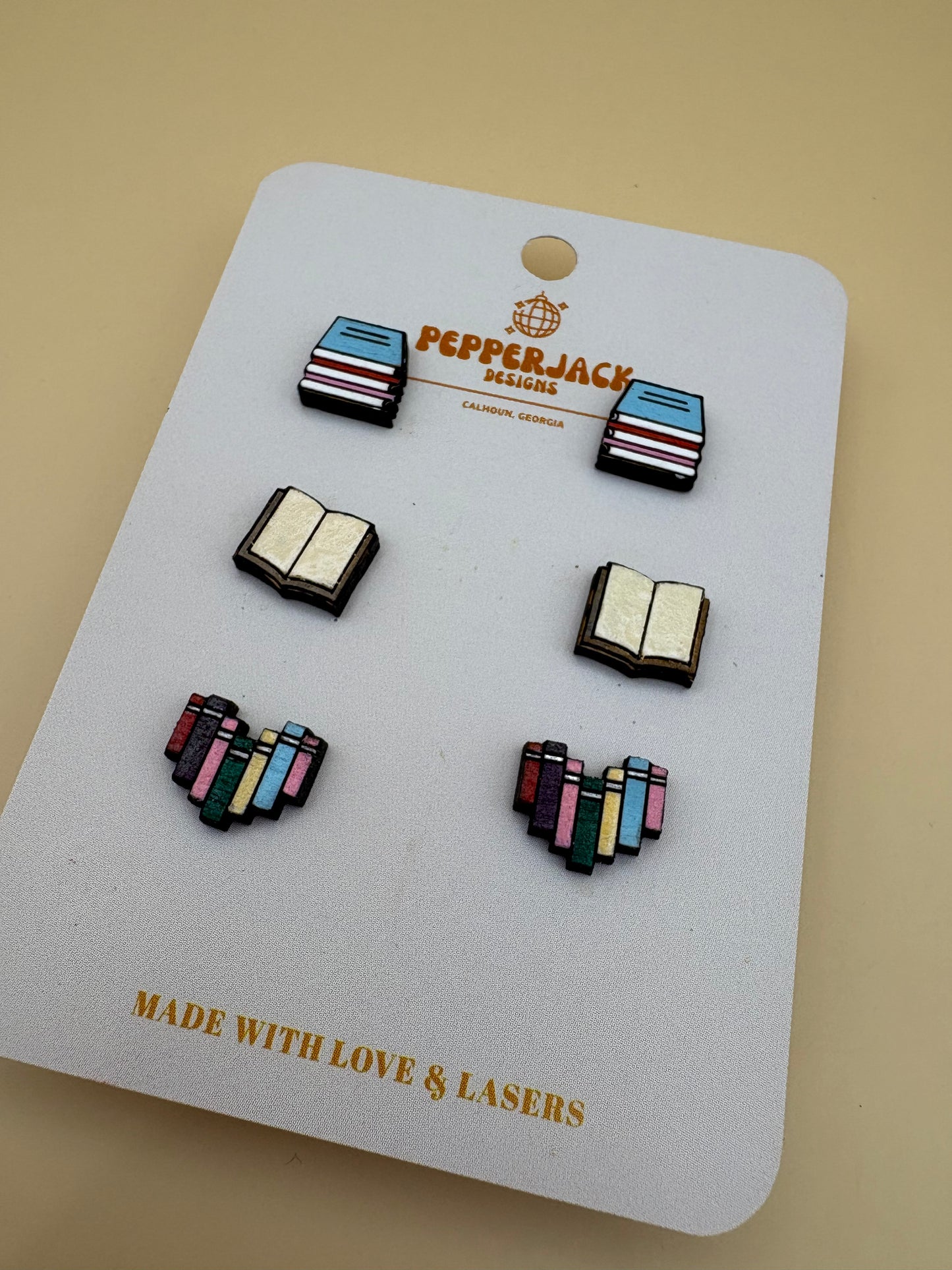 Book Lover Studs - Pack of 3 Earrings