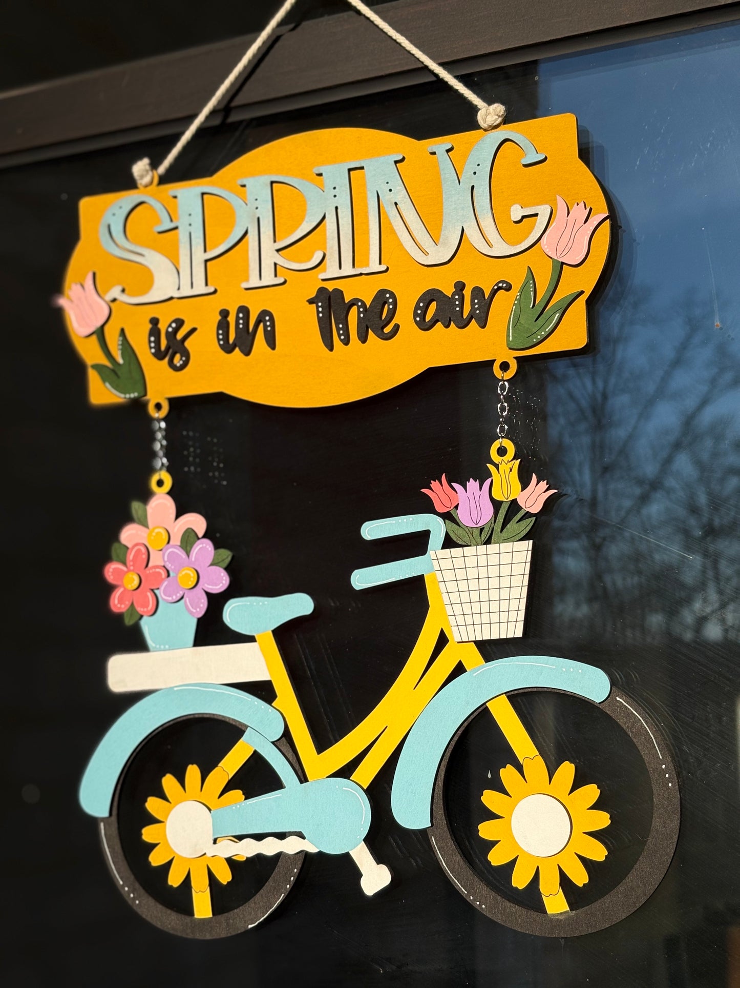 Spring Is In The Air Bicycle Door Hanger