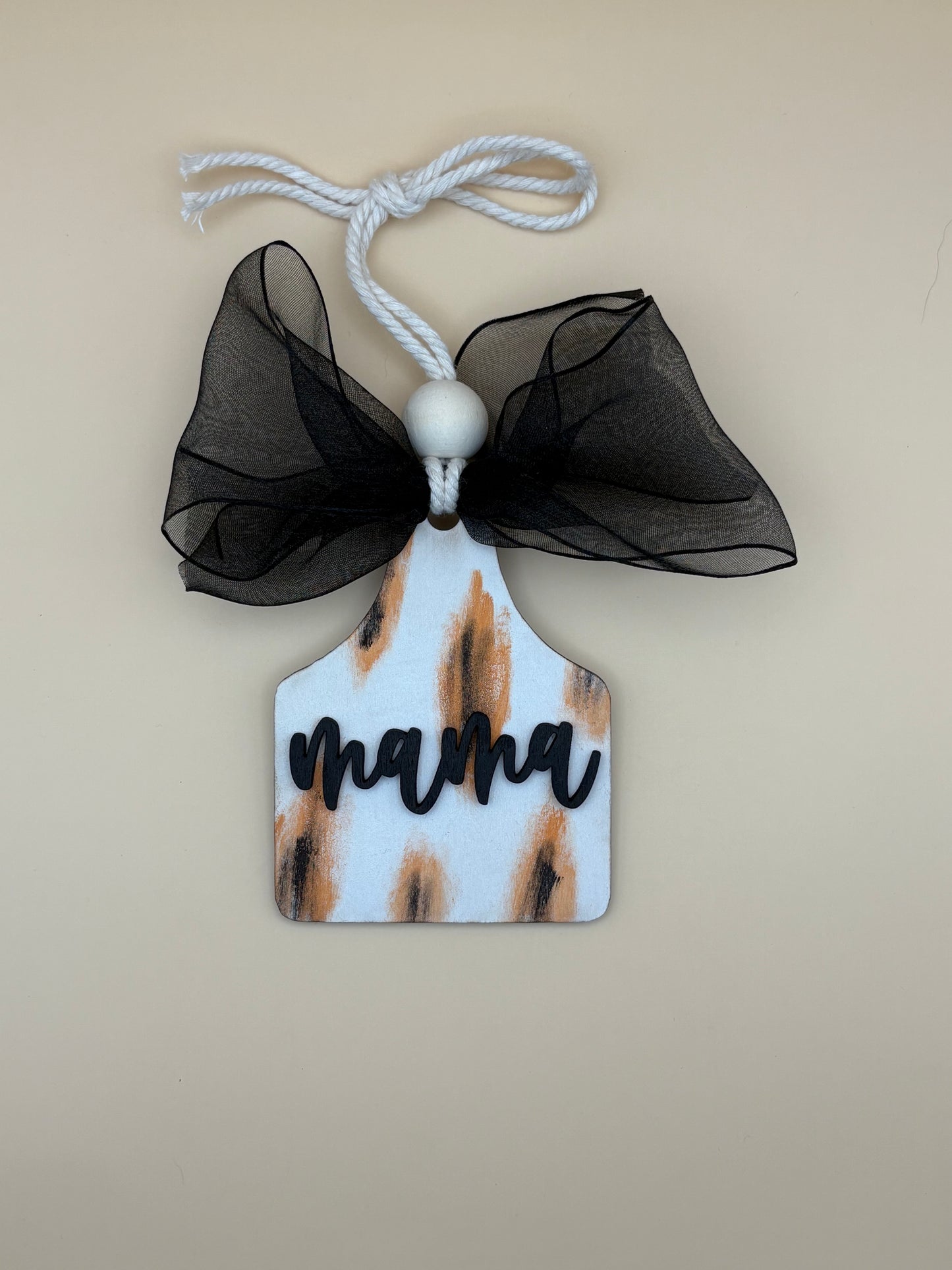 Mama Cow Tag Car Charm