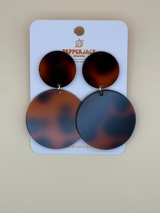 Tortoise Shell Acrylic Earrings