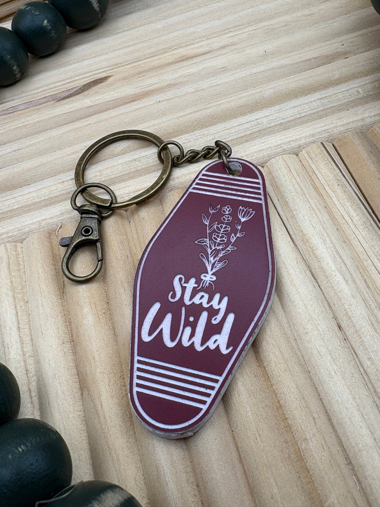 Stay Wild Motel Style Keychain