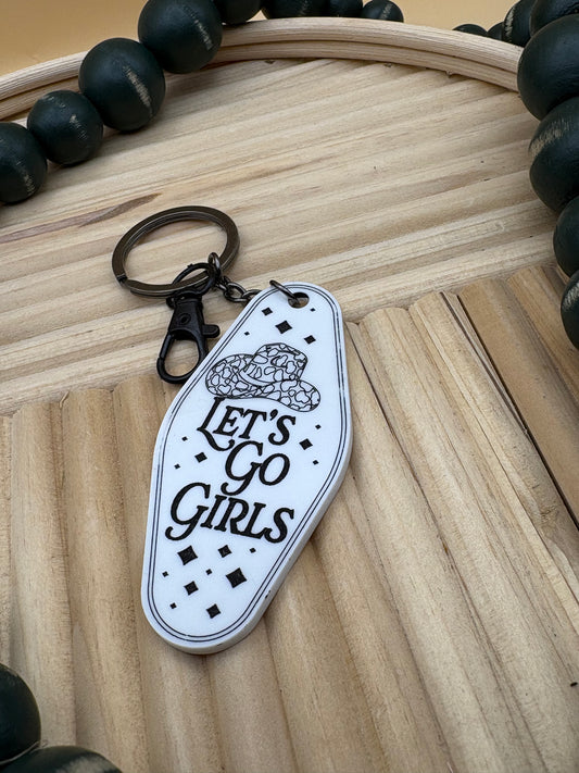 Let's Go Girls Motel Style Keychain