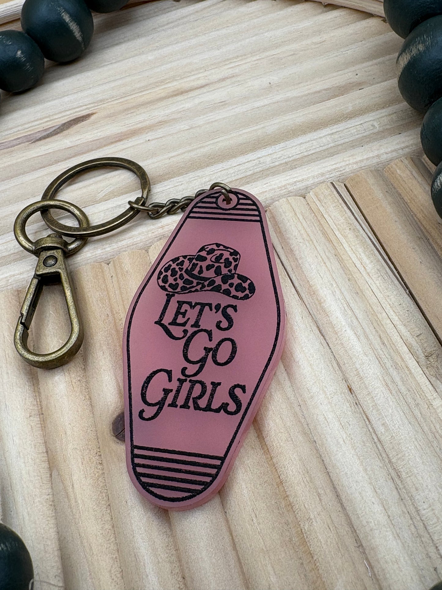 Let's Go Girls Motel Style Keychain