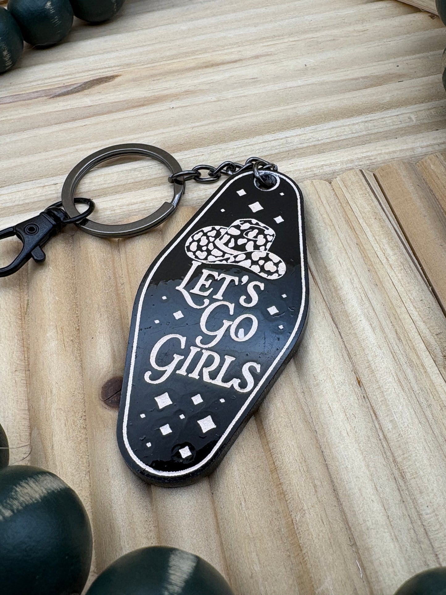 Let's Go Girls Motel Style Keychain