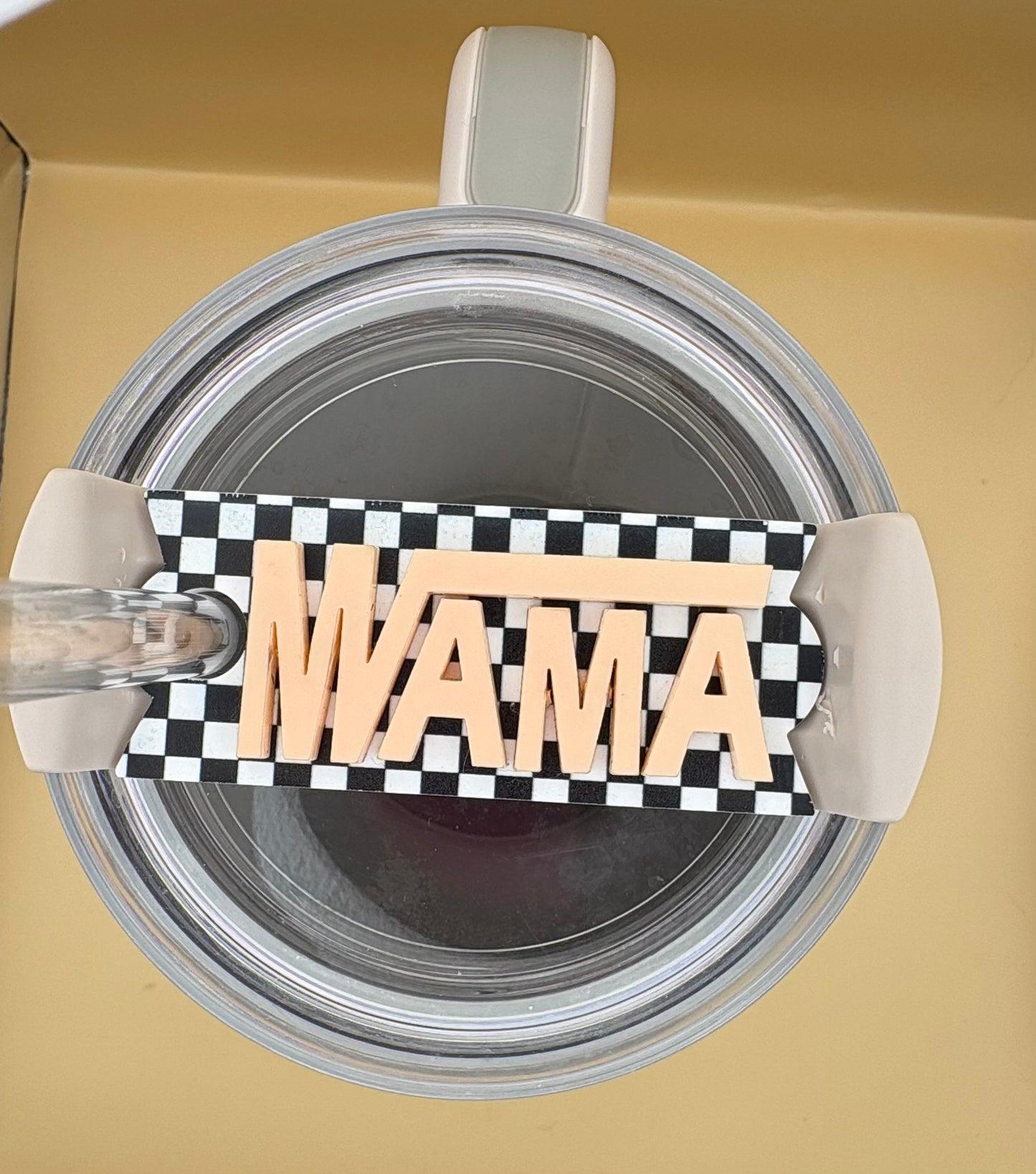 Checkerprint Mama 40oz Tumbler Topper