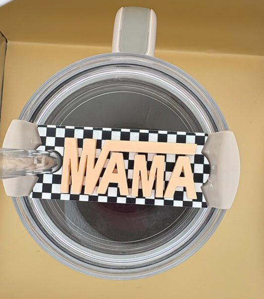 Checkerprint Mama 40oz Tumbler Topper