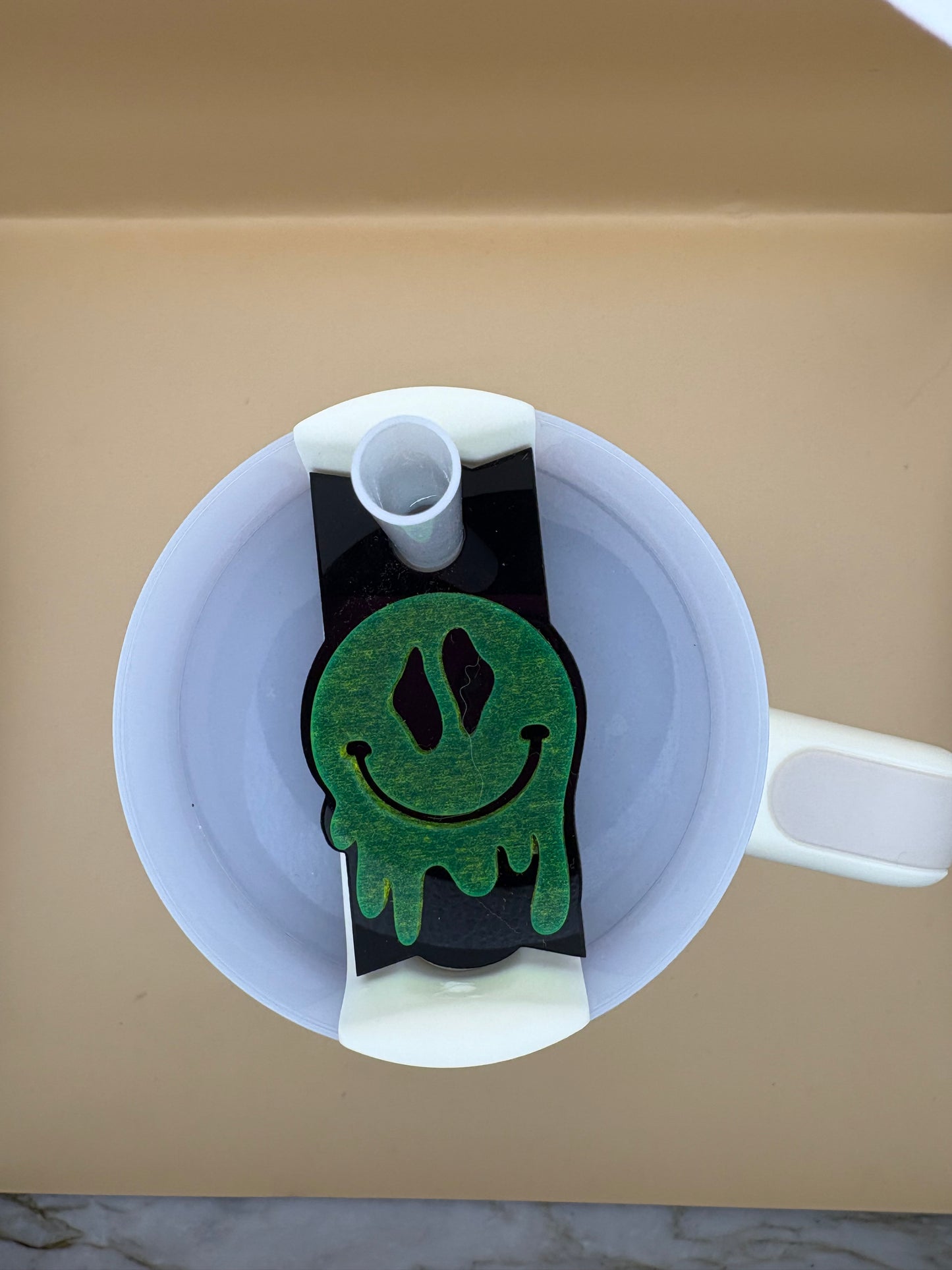 Melting Smiley Face Tumbler Topper