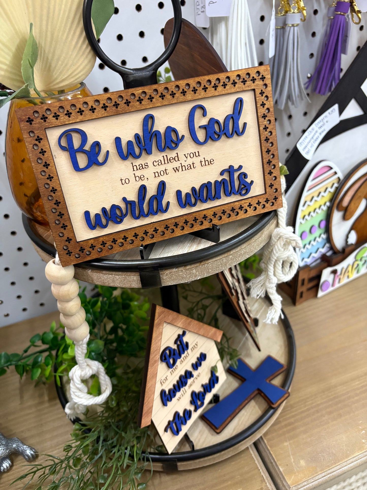 Walk By Faith Tiered Tray Sign Set