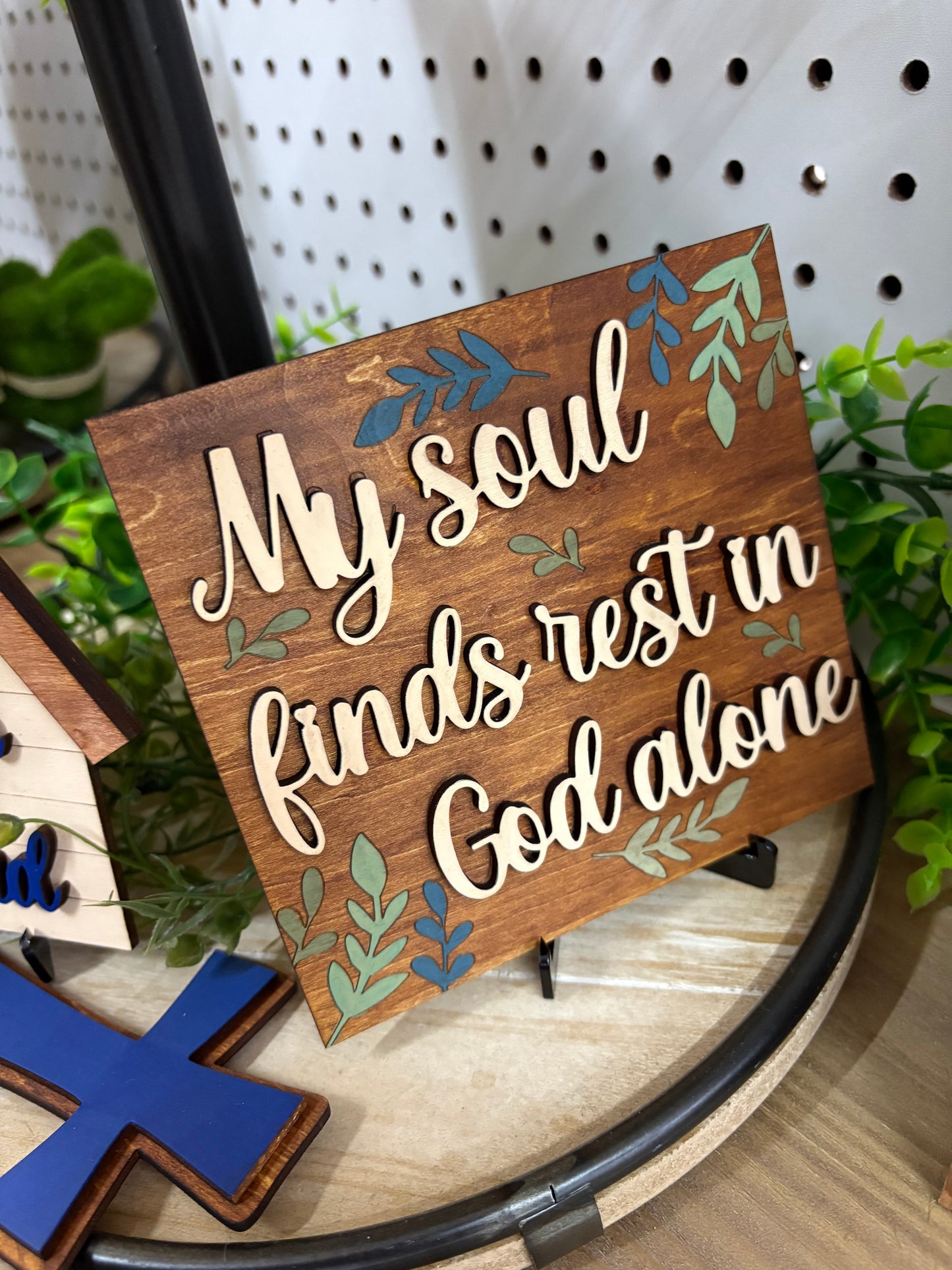 Walk By Faith Tiered Tray Sign Set