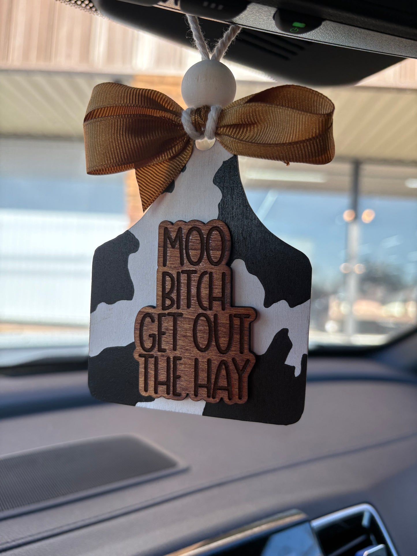 Moo Bitch Get Out The Hay Car Charm