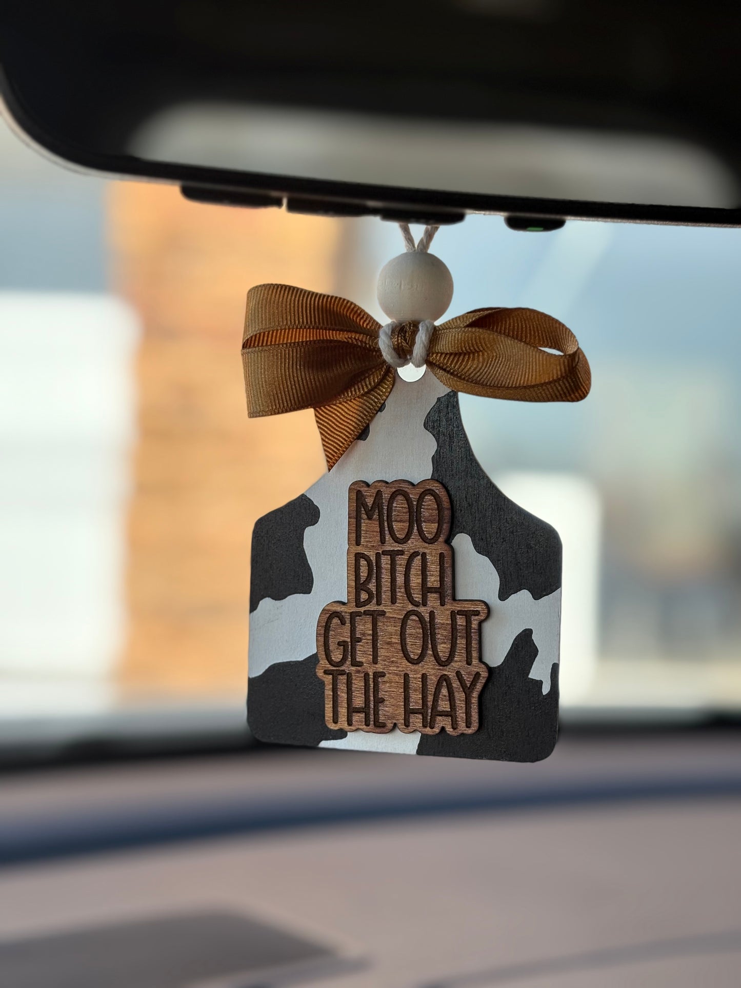 Moo Bitch Get Out The Hay Car Charm