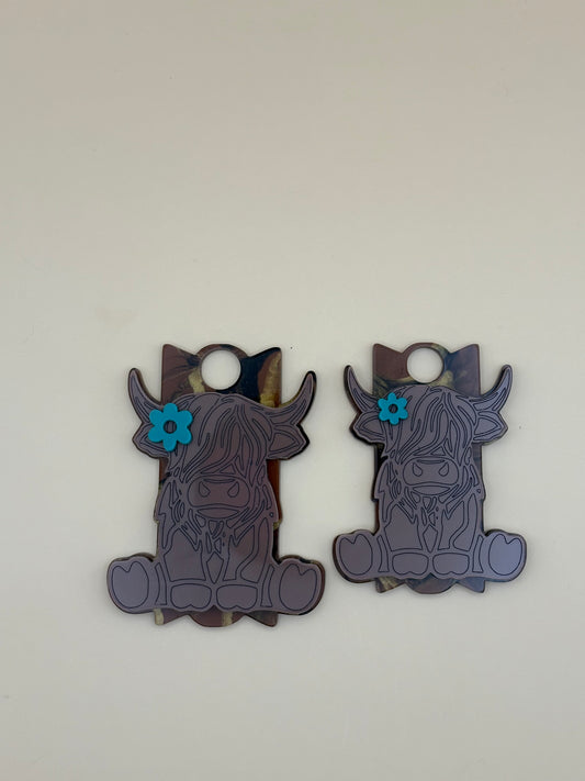 Highland Cow Tumbler Topper