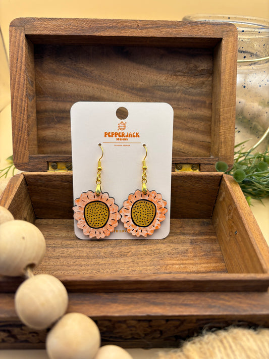 Boho Speckled Daisy Earrings