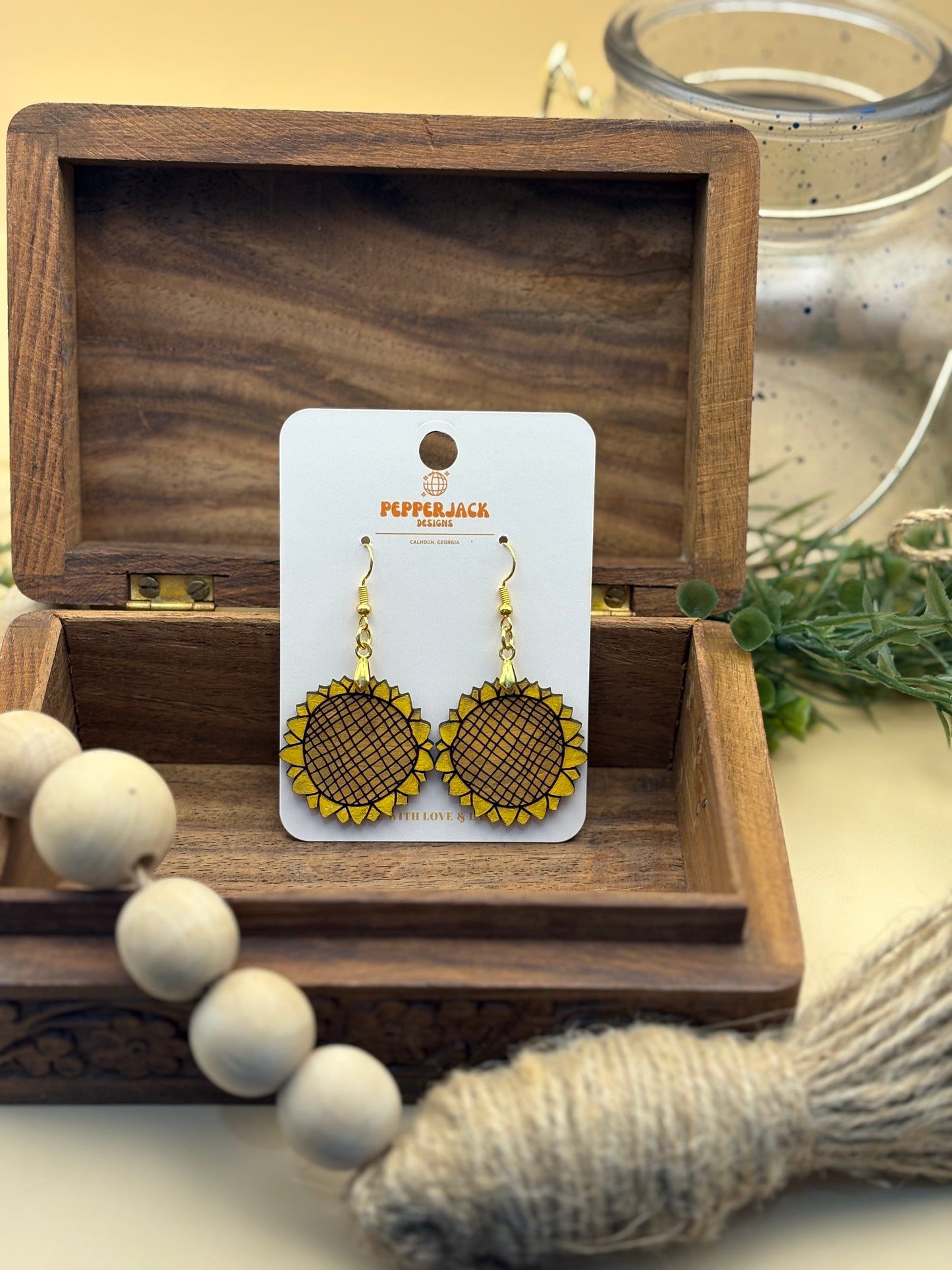 Boho Sunflower Earrings