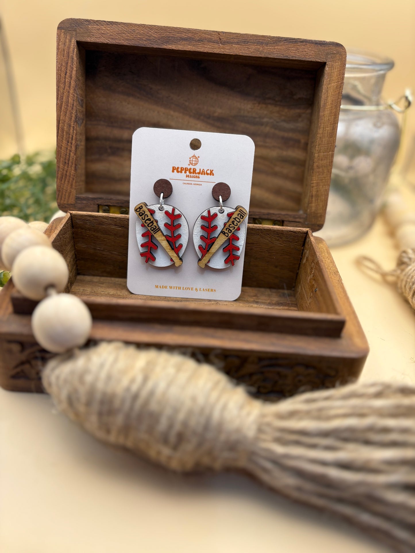 Baseball Bat Earrings