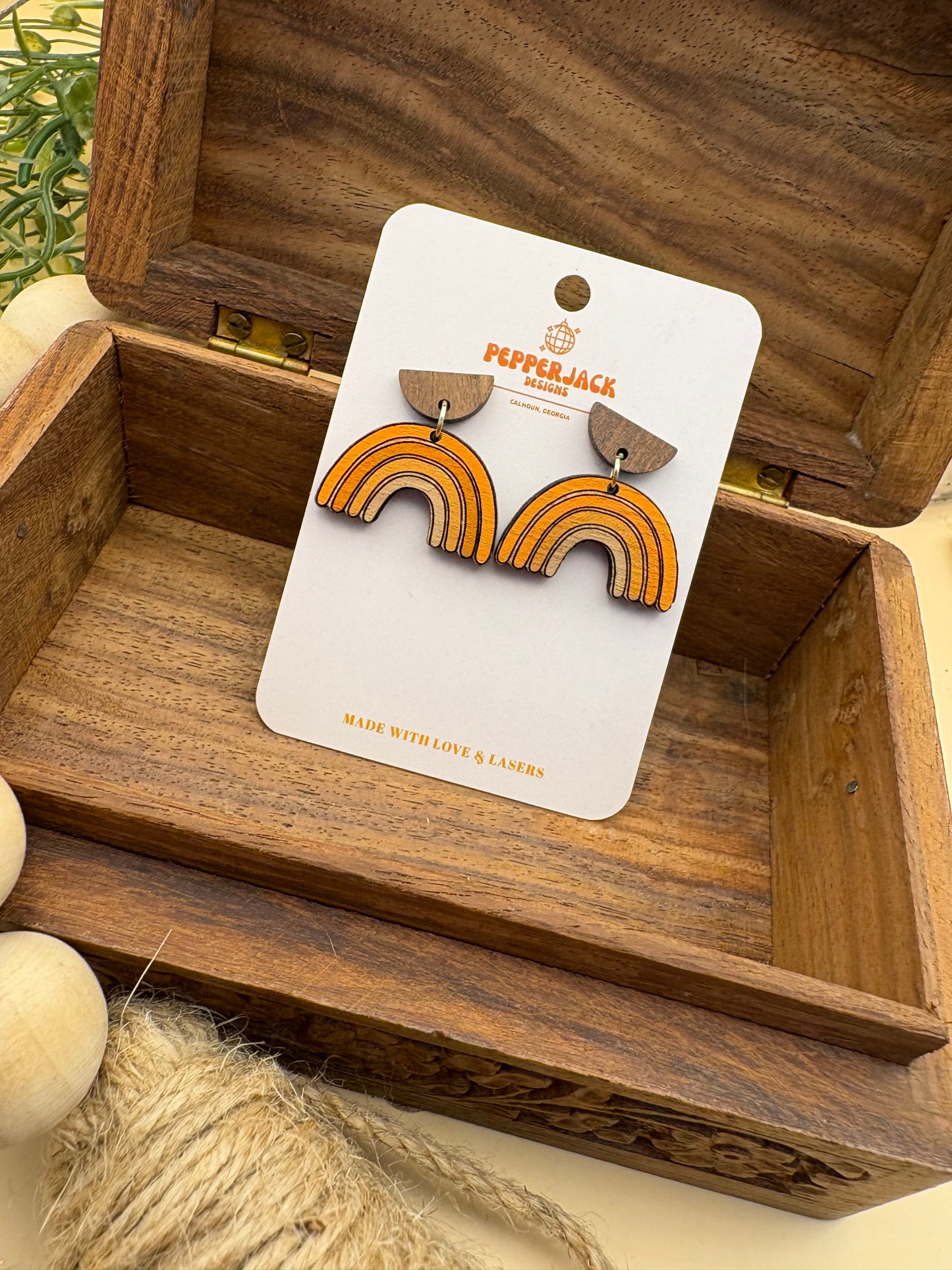 Orange Rainbow Earrings