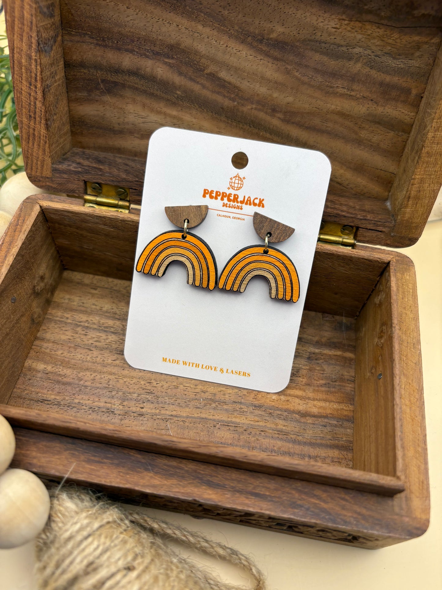 Orange Rainbow Earrings