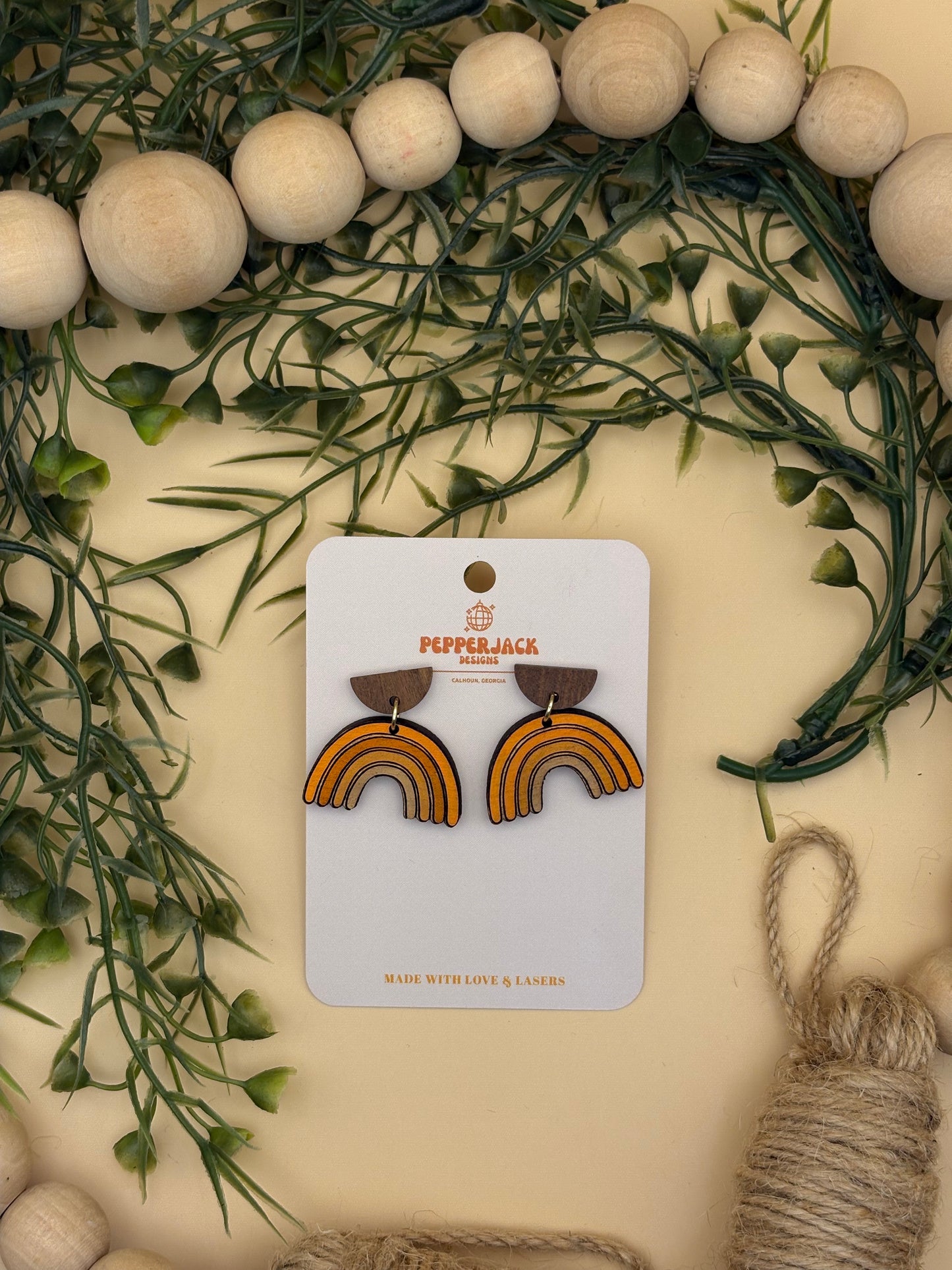 Orange Rainbow Earrings