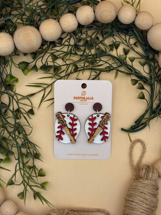 Baseball Bat Earrings