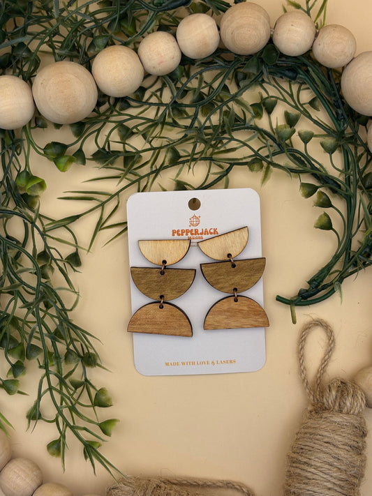 3 Half Circle Dangle Earrings